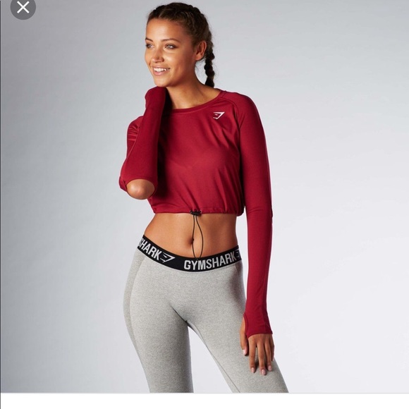 gymshark drawstring crop top